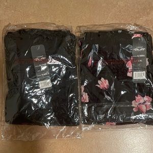 2 for 25 Solid Black and Black Flower Printed